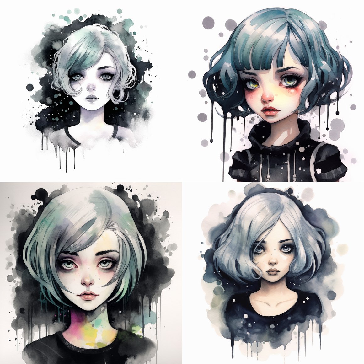 Midnight Anime Muse: A Gothic Ink Odyssey