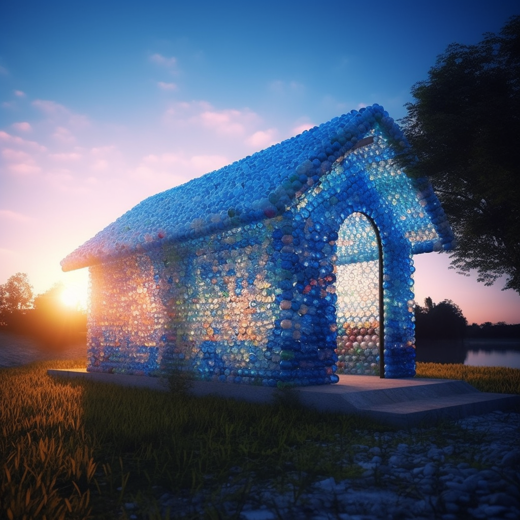 Harmonious Blend of Recycled Artistry and Natural Serenity