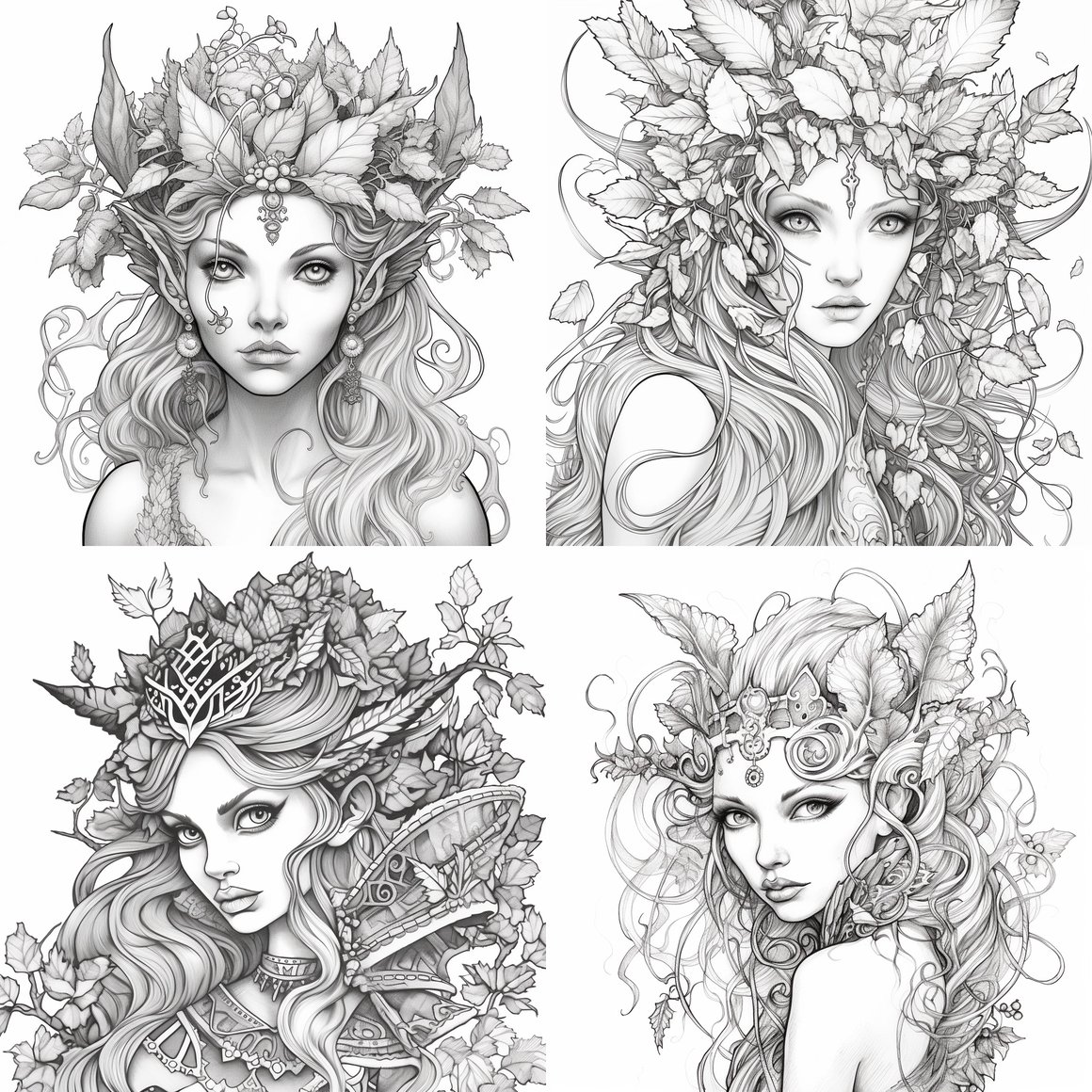 Enchanting Tree Elf Portrait Coloring Page Prompt | NeoPrompt