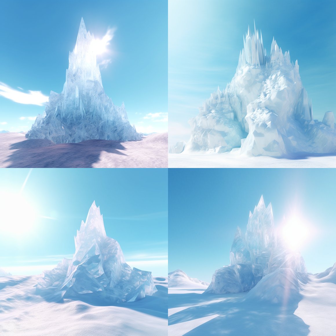 Summer Sunlight over White Ice Hill - A Realistic 4K Journey