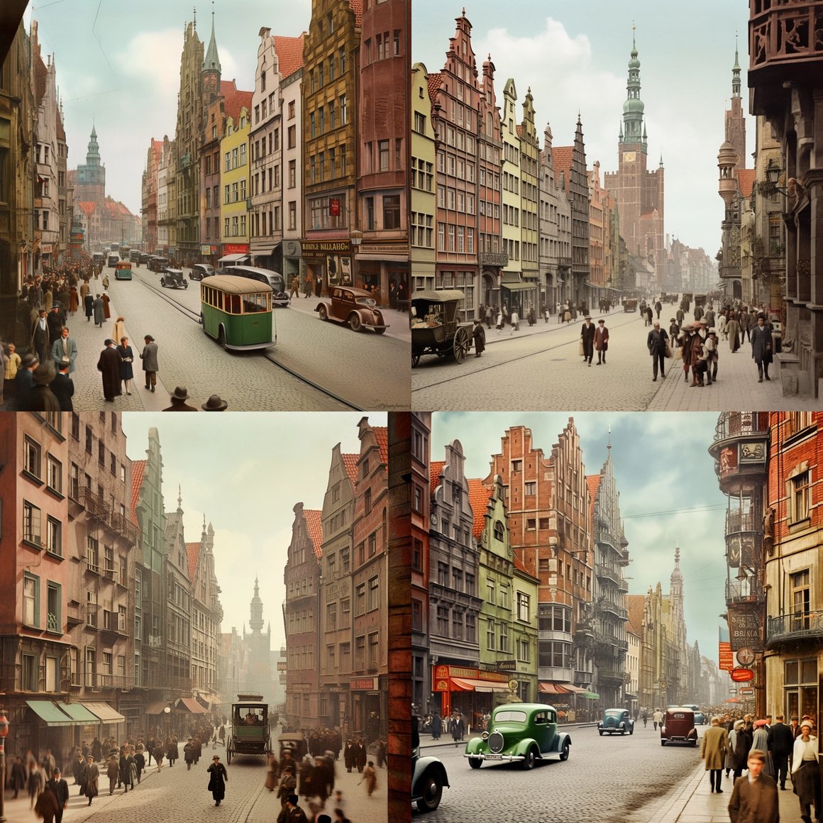 A Vibrant Capture of 30th Century Gdansk in Authentic Color