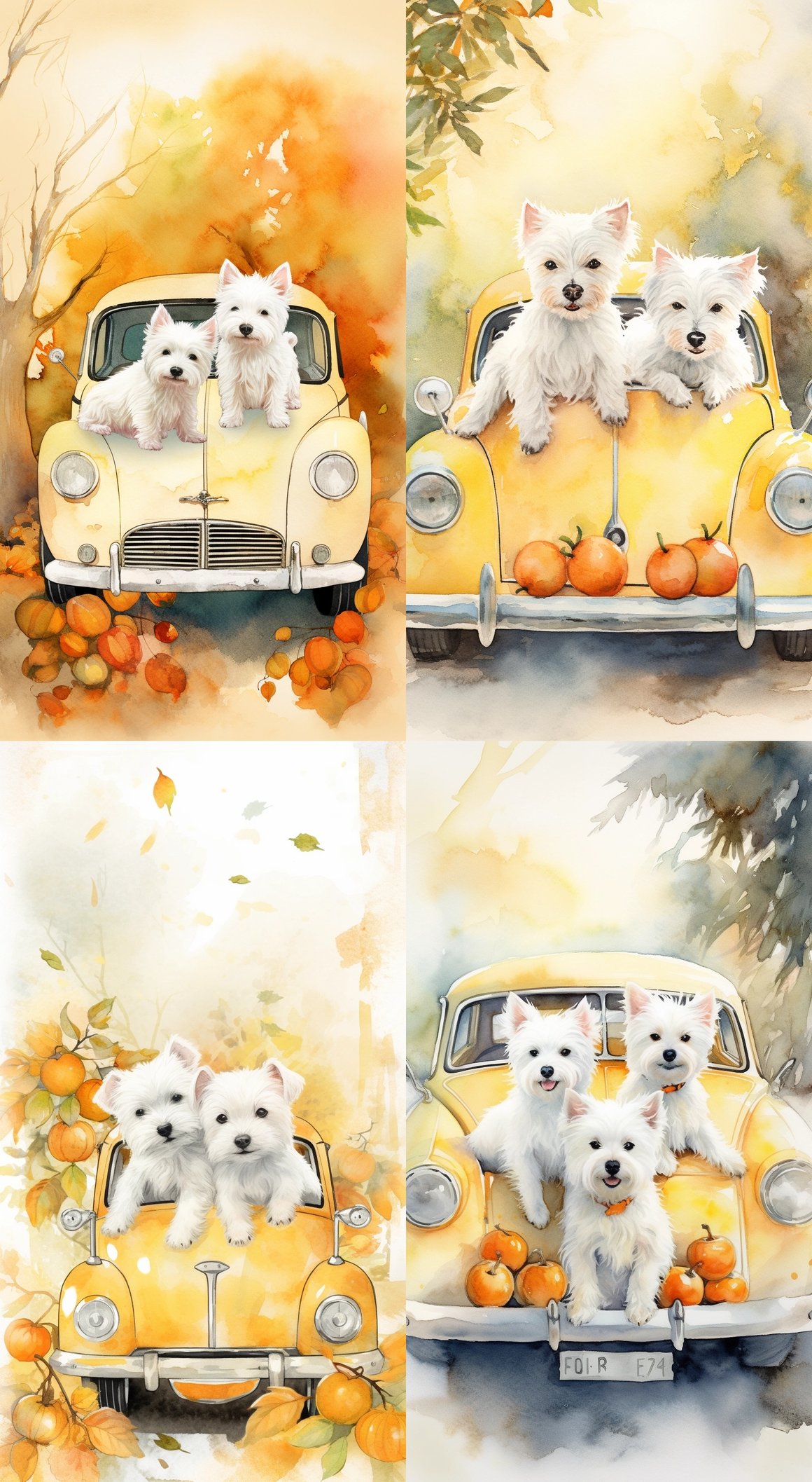Sun-kissed Puppies: A Watercolor Journey in Vintage Florida