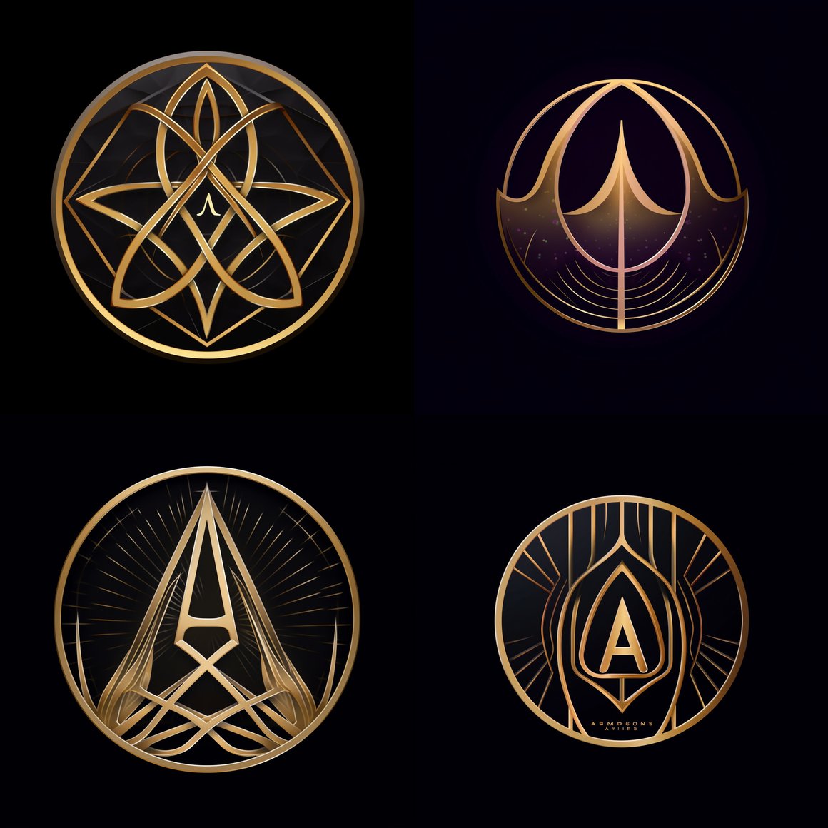 Interlaced Oval Eye Emblem Design Elements