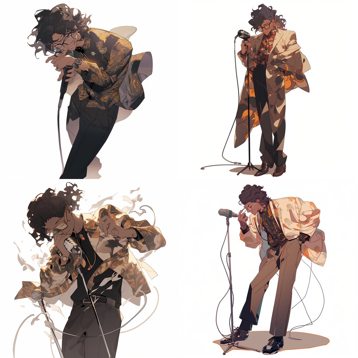 A Surrealistic Illustration of a Mixed Man in Conversation