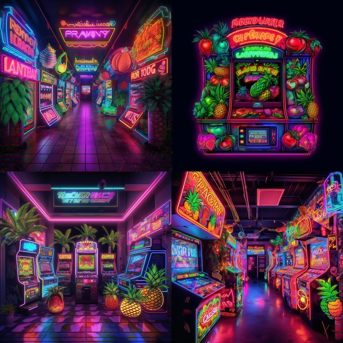 Neon Nectar: Fruit Arcade Experience