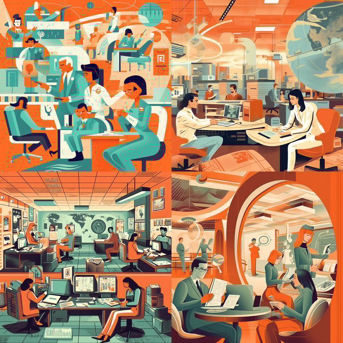 Retro-Future Vision of Digital Newspaper Office Collaboration