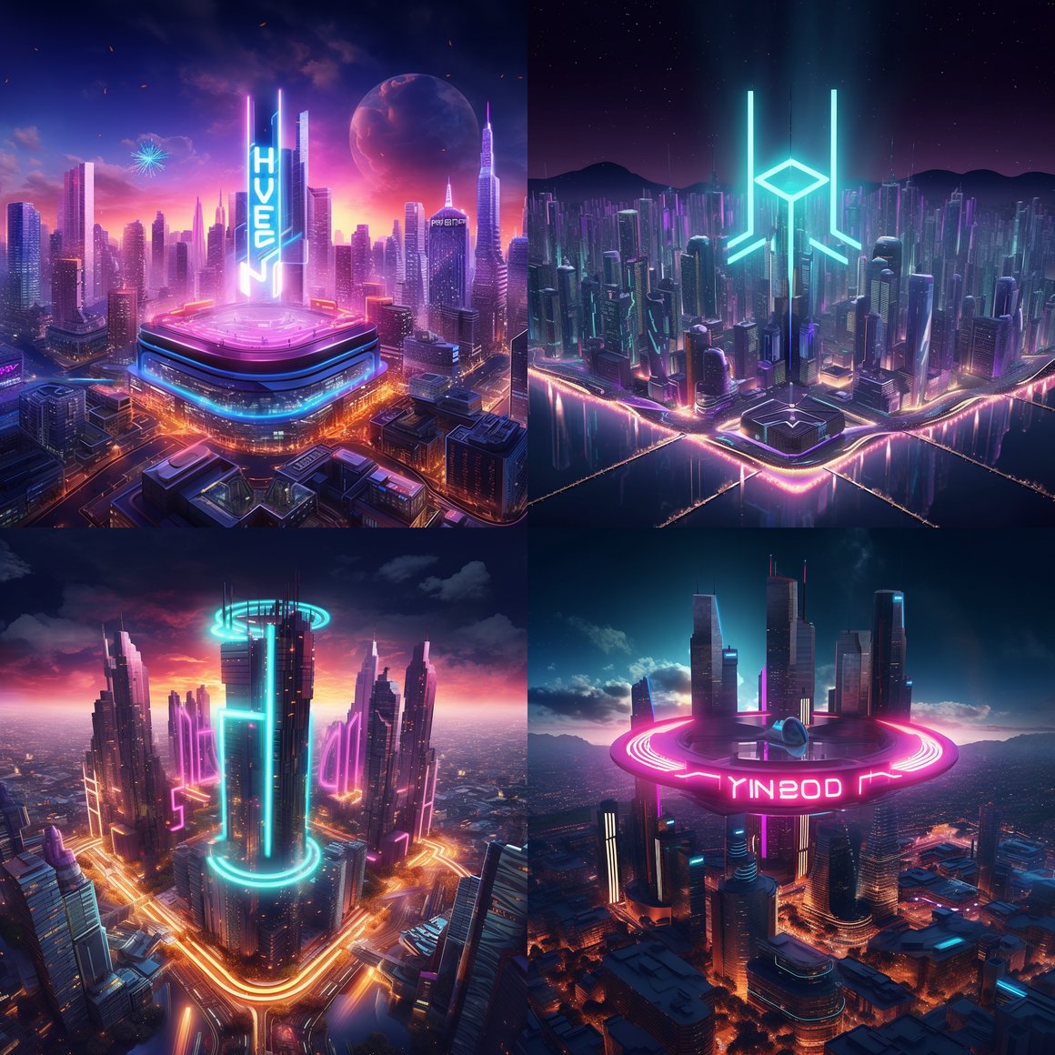 Neon Nights: A Mid-journey in the Futuristic Metropolis