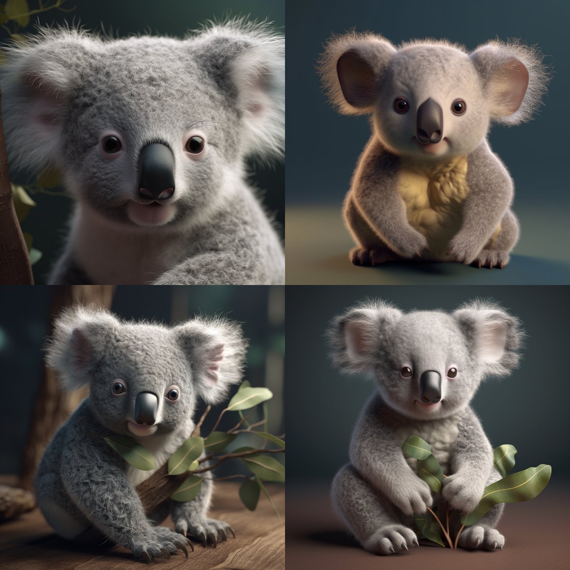 Detailed 3D Hyper Realistic Representation of a Cute Baby Koala - Version 5