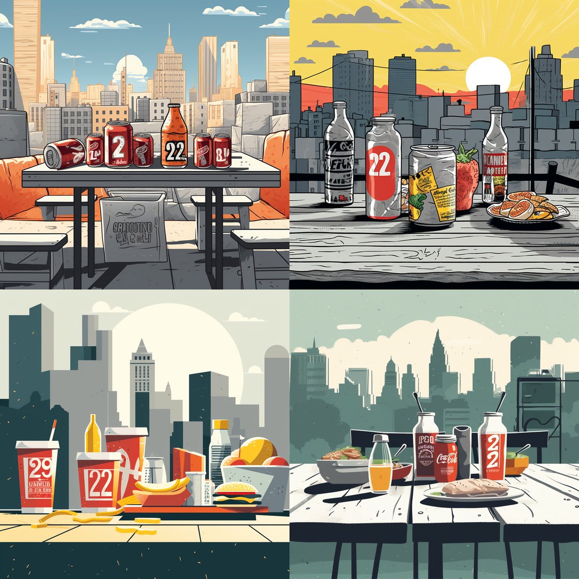 Summer Street Food Aftermath: Urban Vector Illustration
