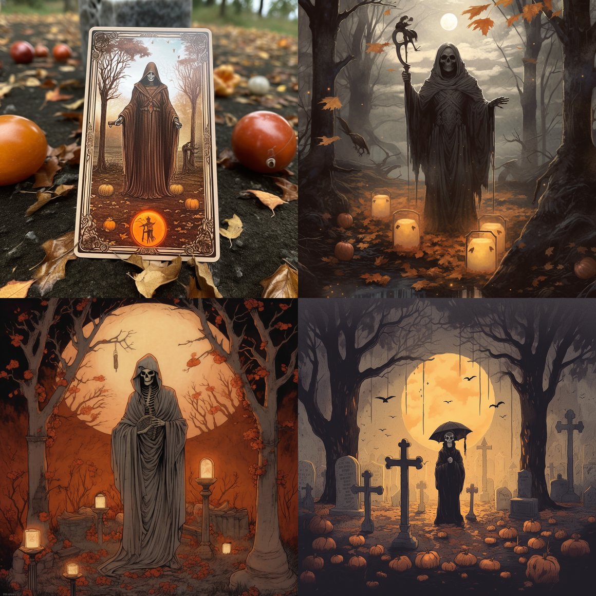 A Surreal Encounter with Death - Digital Tarot Card Art, 4K HDR v5.1