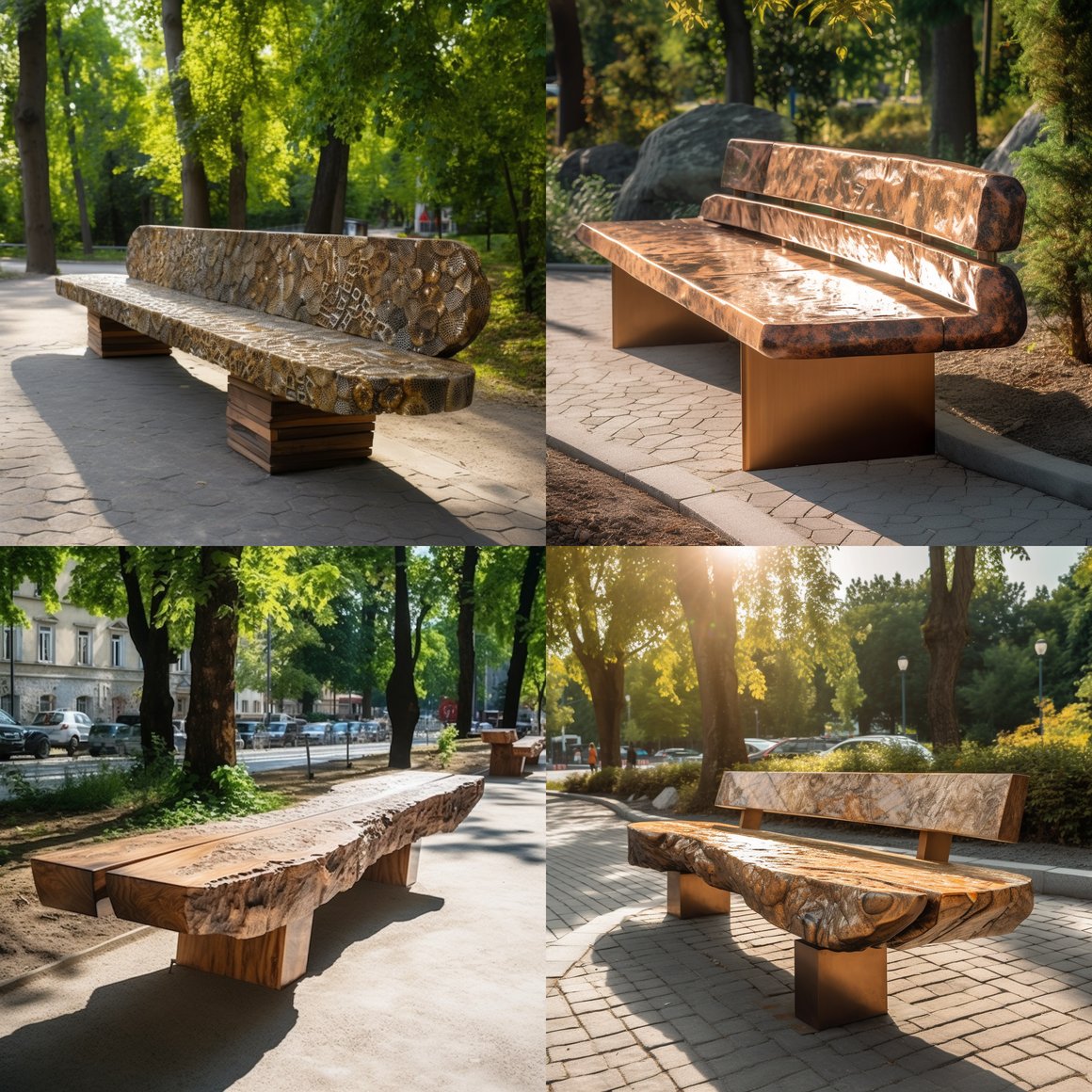 Summer Serenity: A Mid-Journey Pause on a Unique Park Bench