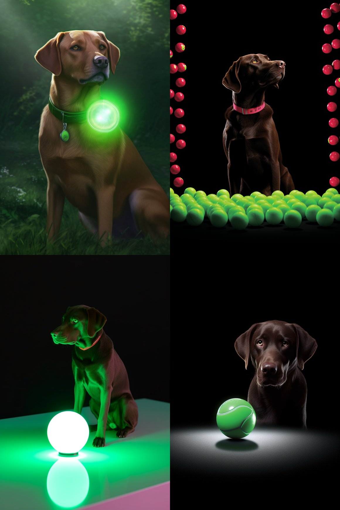 Neon Night: A Labrador's Gaming Universe Journey