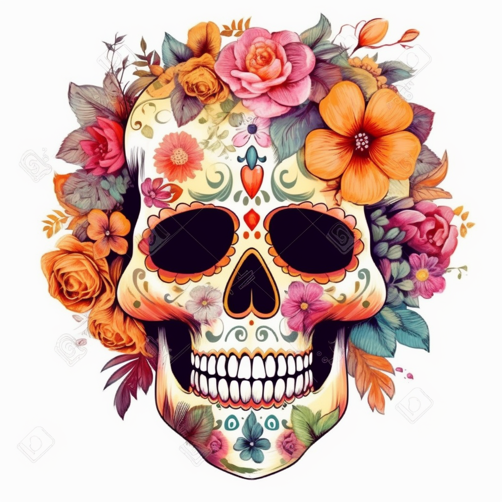 Sugar Skull Flower Fusion: A Sketching Intermission