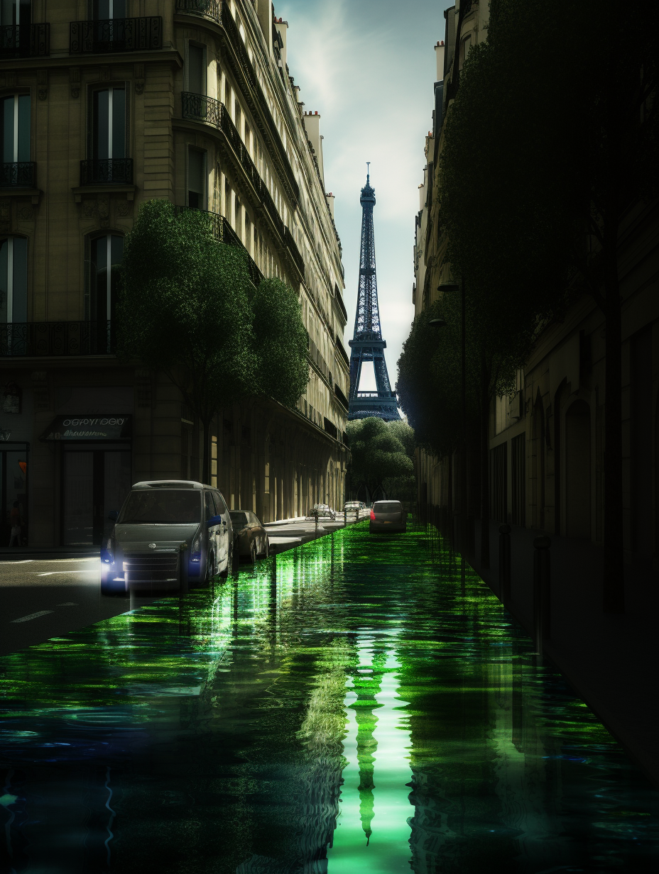 Submerged Paris: A Photorealistic Underwater Odyssey