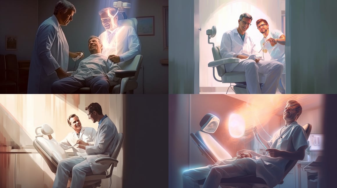 Detailed Dental Examination: Mid-Day Digital Artwork