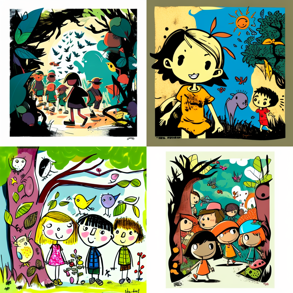 Harmonious Coexistence: Child Art in Niji5 Style