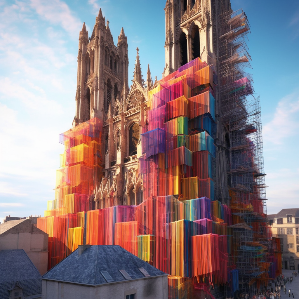 A Vibrant Fusion of Sculptures and Realism in the Cathedrals of Carpetpunk City