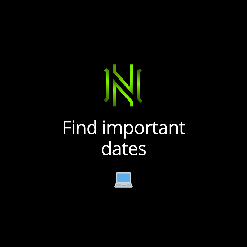 Find important dates