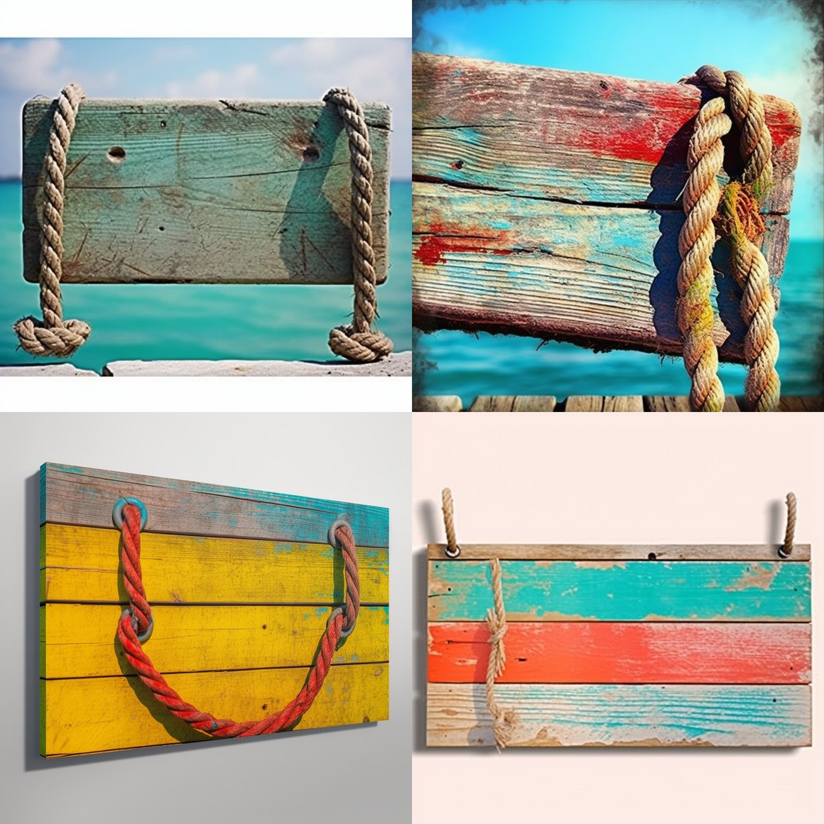 Midday Sunshine on a Beach-Inspired Distressed Wooden Sign