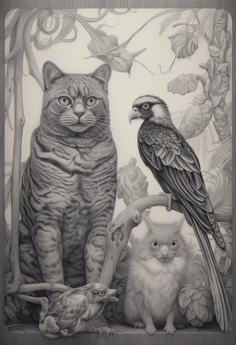 A Surrealistic Feline Journey Art Commission - AR 214:311