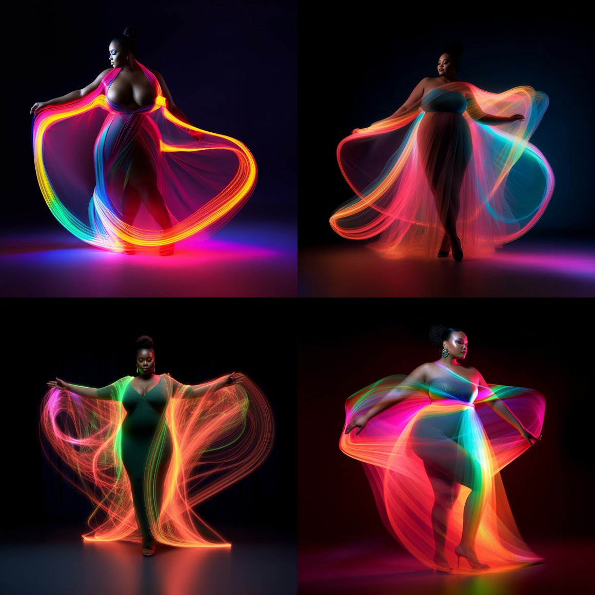 Neon Mirage: Revolutionary Plus-size Fashion Journey