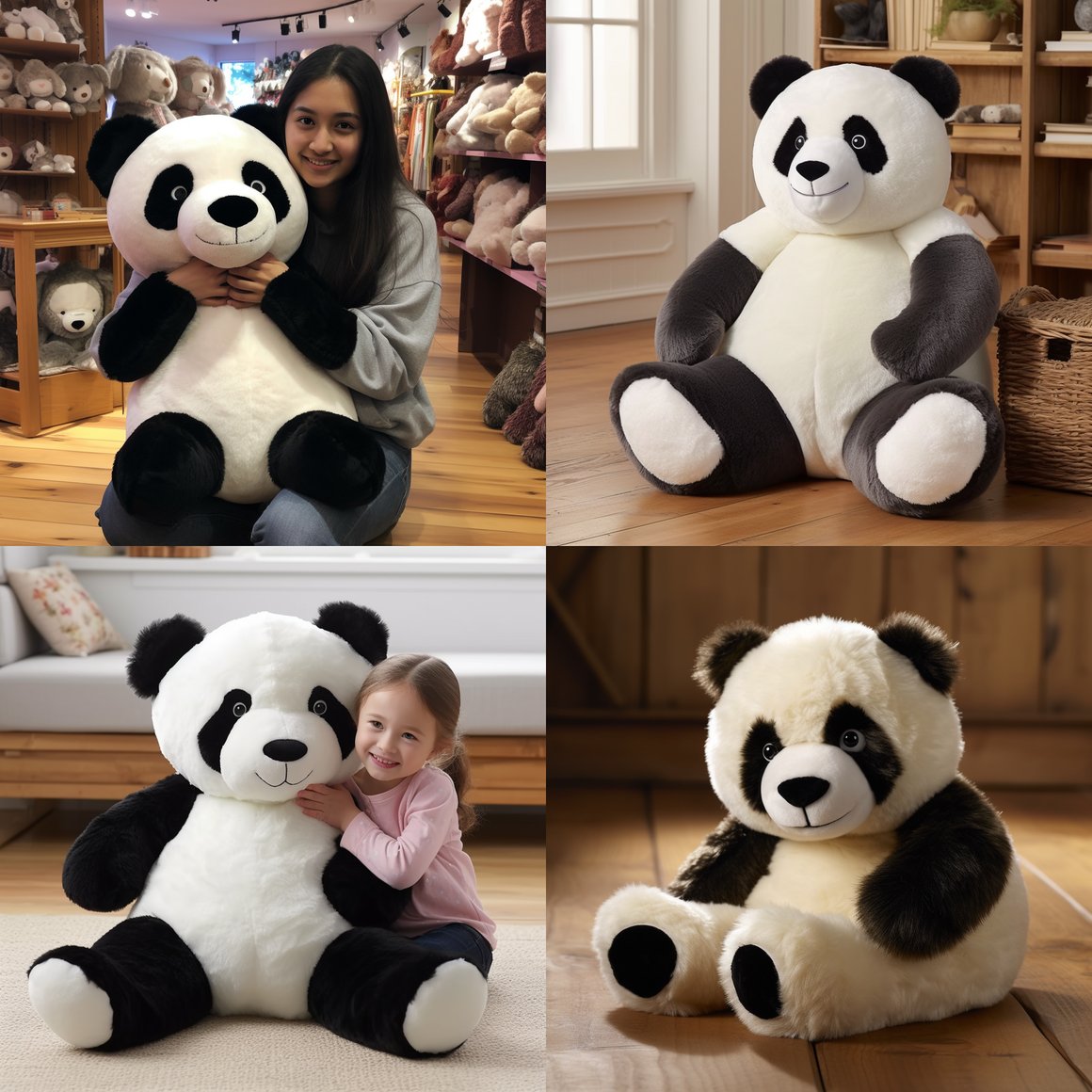 Detailed Description of a Plush Panda Toy