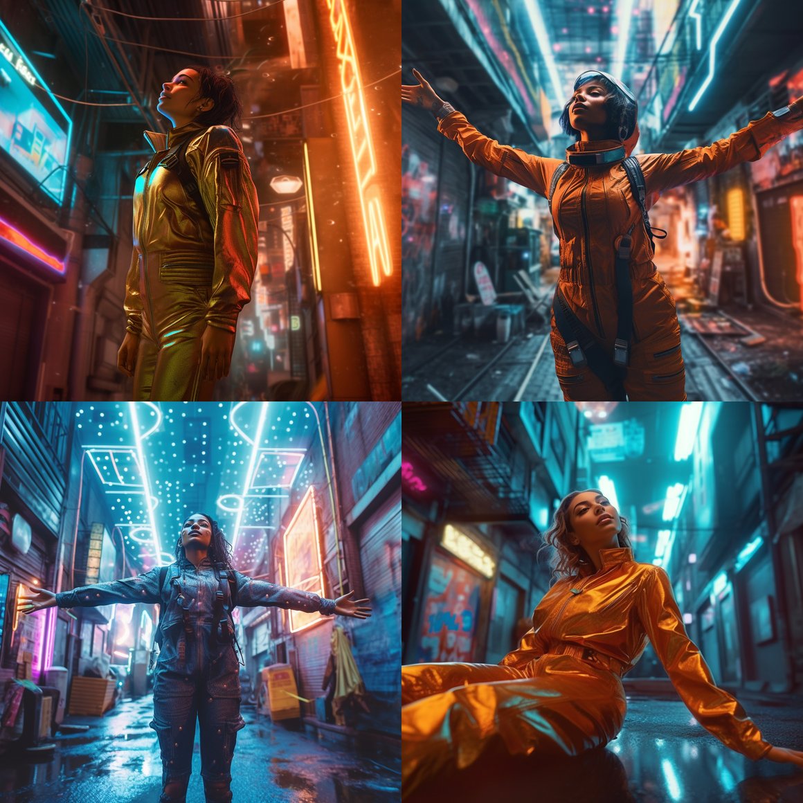 Neon Aether: The Floating Astronaut's Disorientation