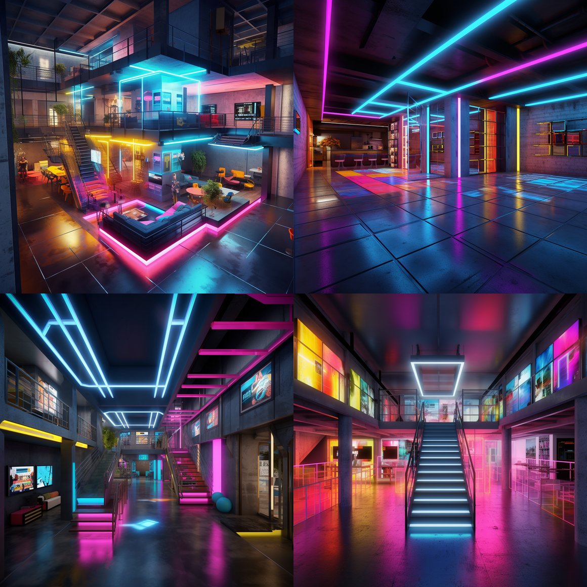 Neon Odyssey: High Tech Interactive Gaming Space