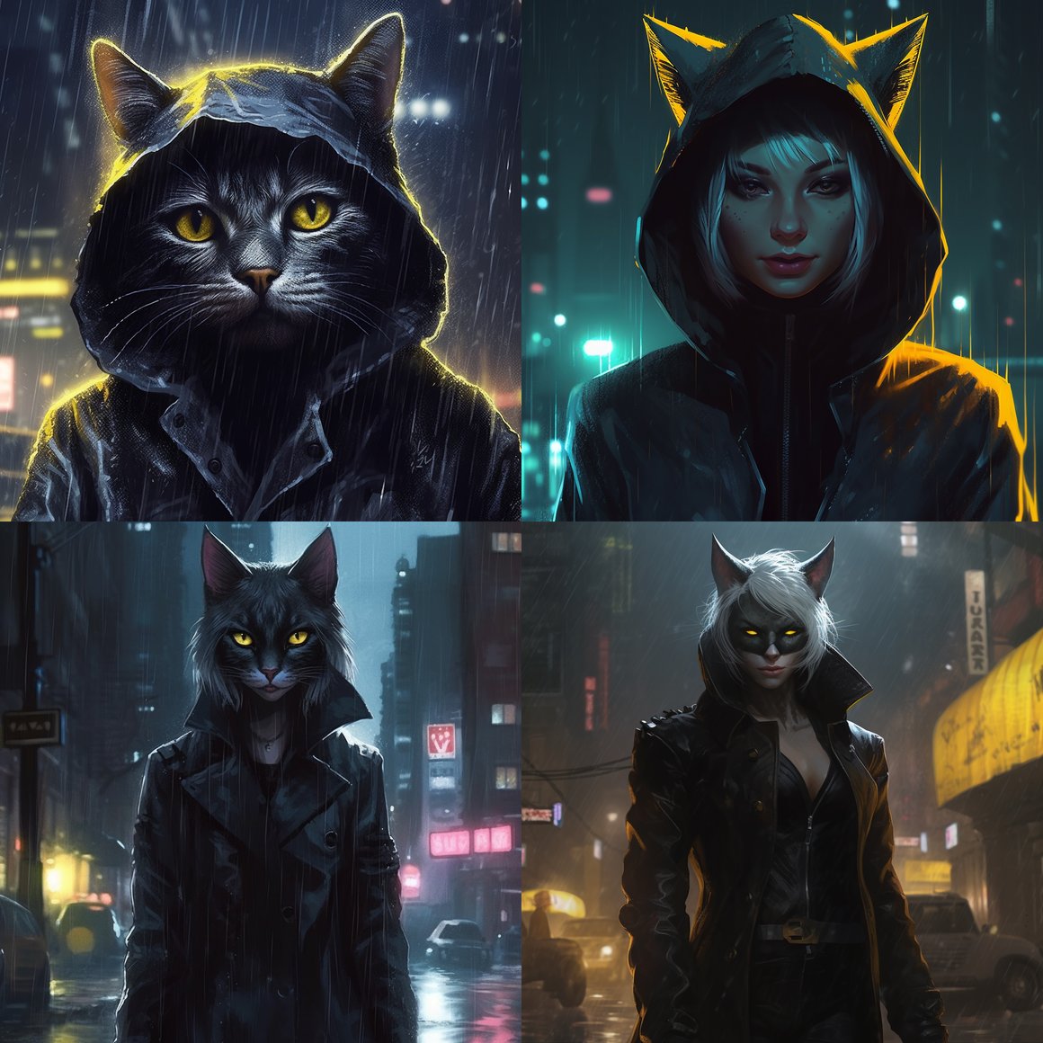 Neon Glare: A Cyberpunk Detective's Encounter