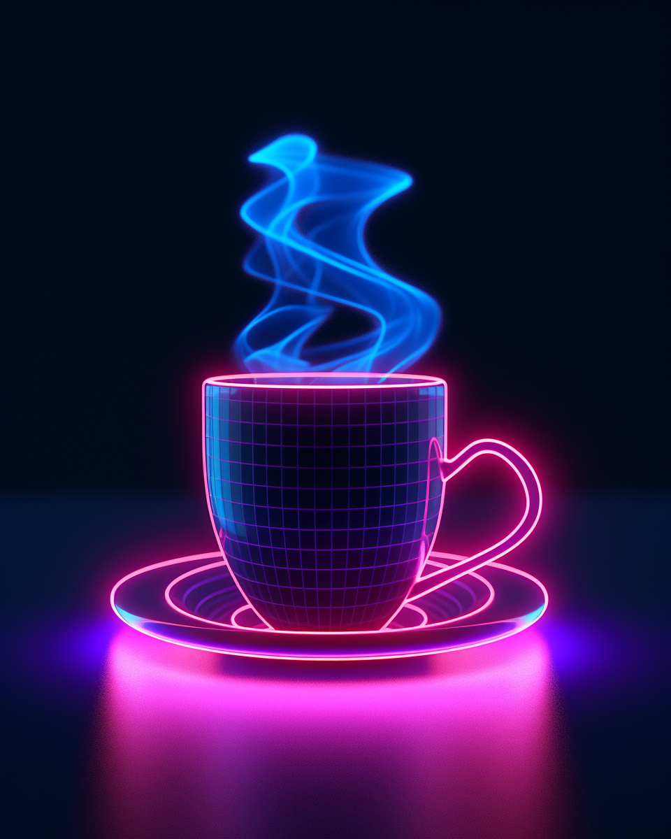 Neon Cafe: A Mid-Journey Coffee Break