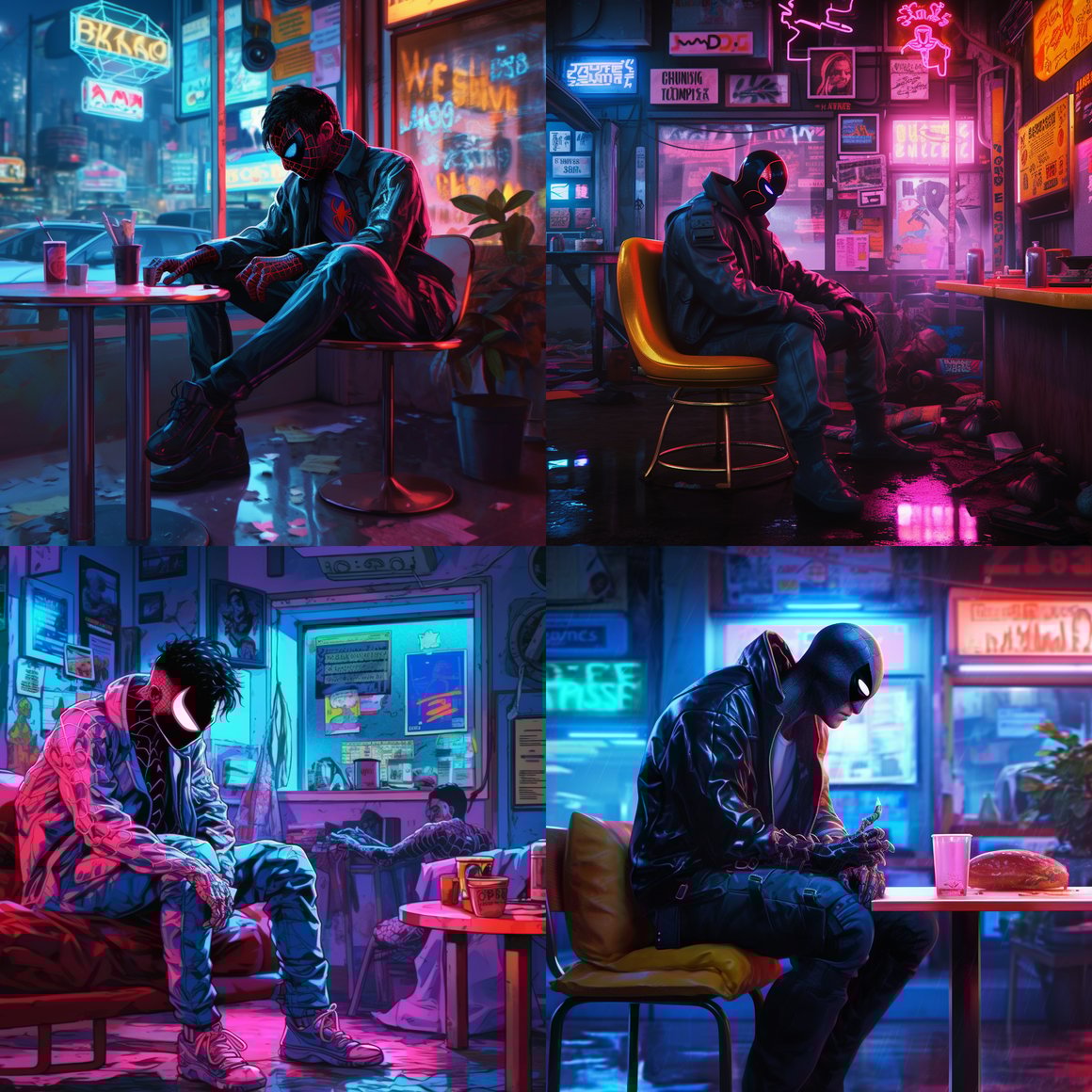 Midnight Cinema: Spiderman & Venom's Neon Noir Adventure