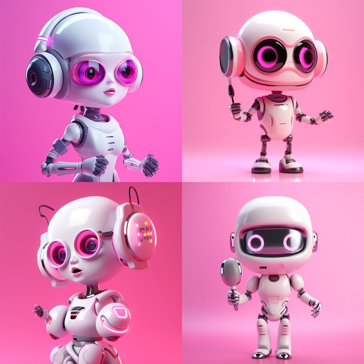 Neon Pink Microbot Design