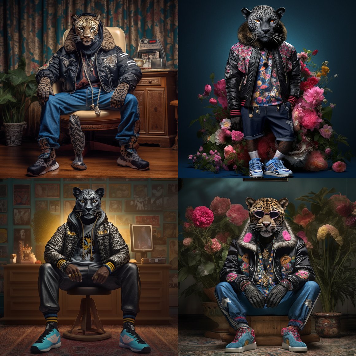 Retro Chic Panther: A Mid-Journey Fashion Odyssey