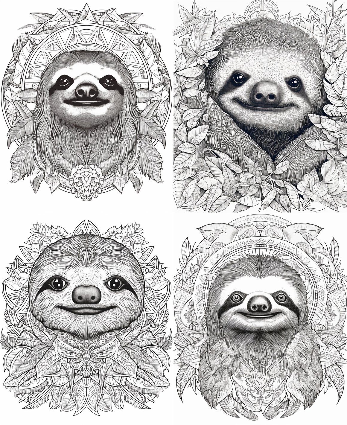 Mid-Travel Sloth Mandala Coloring Break