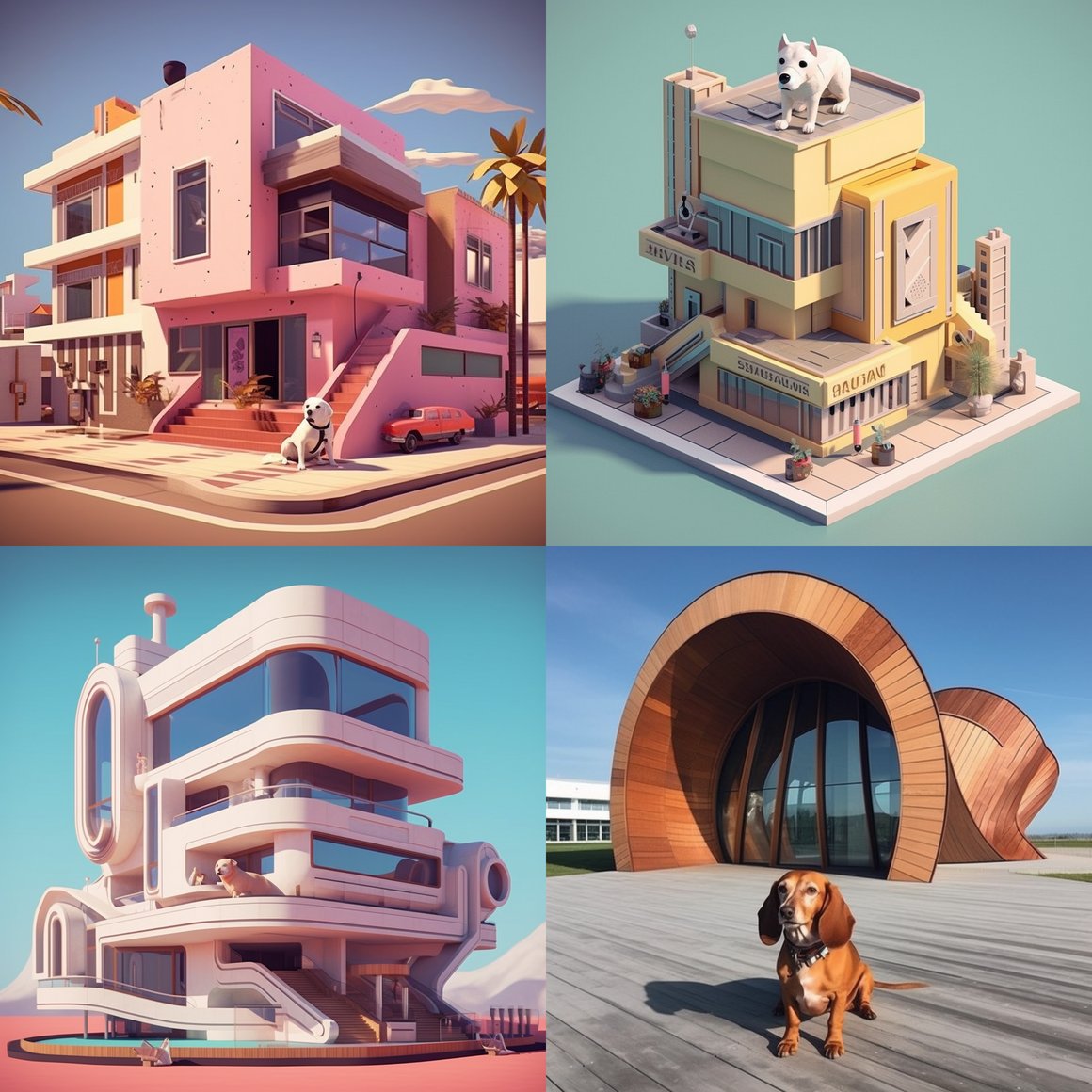 Mid-Travel Glimpse: Bahaus Building as a Dog by Matticane