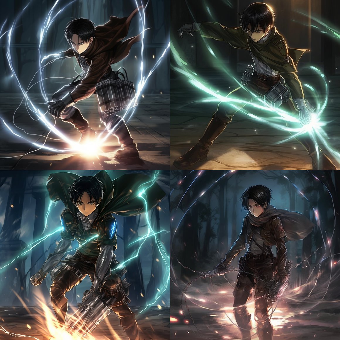 Desperate Battle: Levi Ackerman in Combat Gear