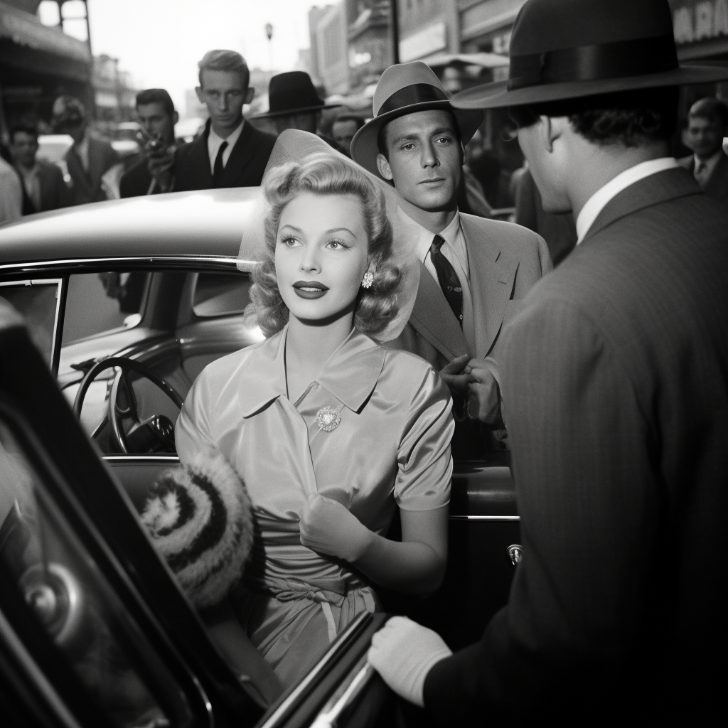 Starlet's Spotlight: A 35mm Glimpse into a 1950s Premiere