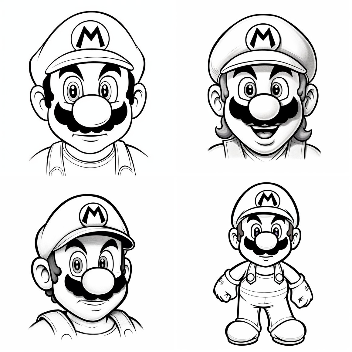 Super Mario's Luigi Line Art Coloring Page