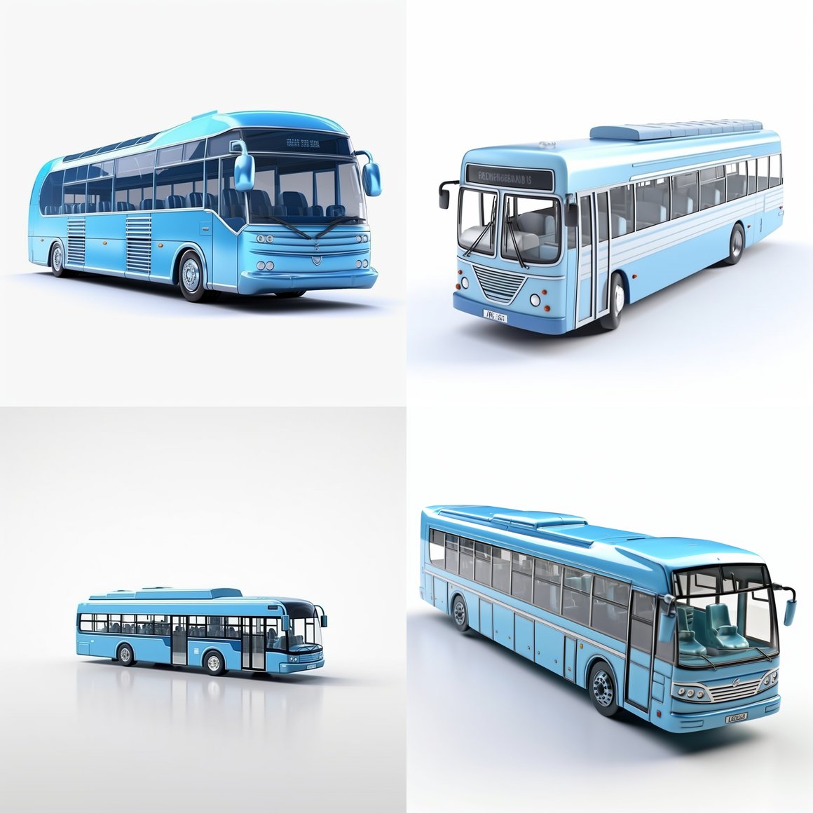 Mid-Transit 3D Game Design: Blue City Bus Render in 4K