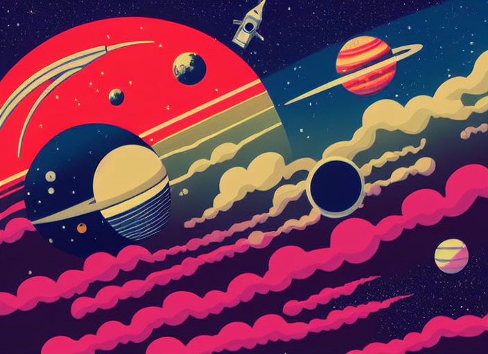 Retro Space Adventure: Cosmonaut Friends Journey