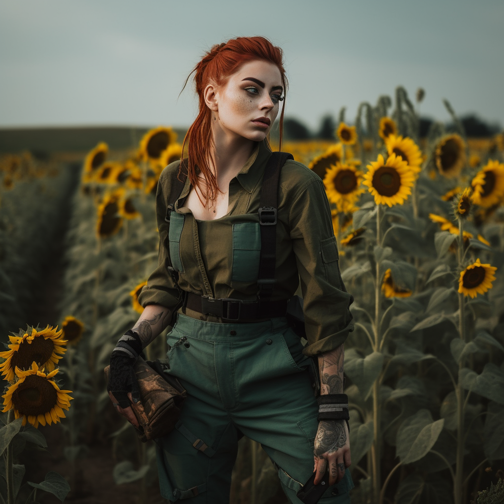 Sunflower Field Solarpunk Photoshoot - Version 5