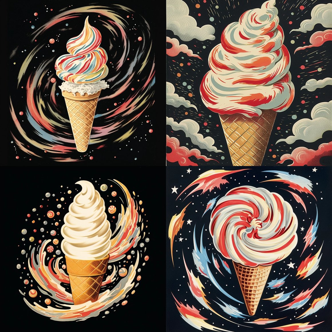 Retro-chic 1940s Ice Cream Artistry