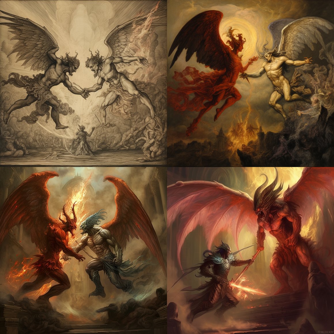 Clash of Celestial Might: The Angel-Demon Showdown