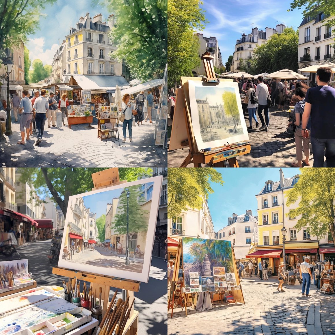 Artistic Afternoon in Montmartre: A Watercolor Journey