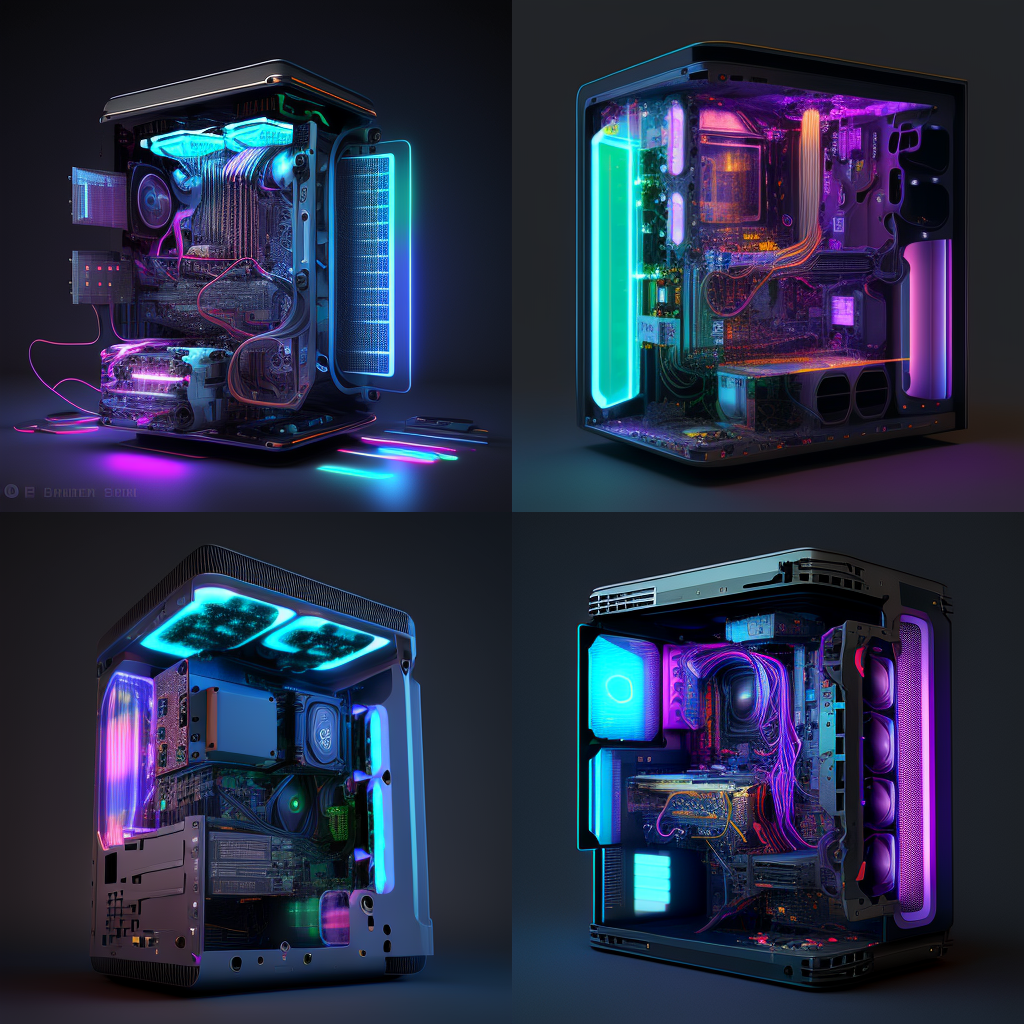 Neon Illumination: A Digital Art Journey Inside a Gaming PC