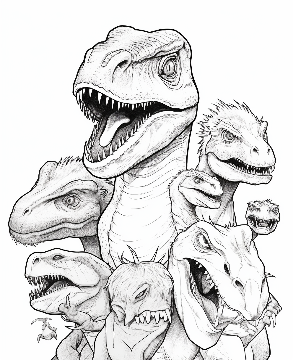 Hayao Miyazaki Dinosaur Adventure Coloring Page