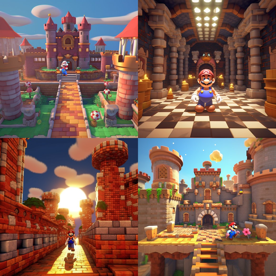 Retro Pixel Art Aesthetics in Mario's Princess Castle Exploration
