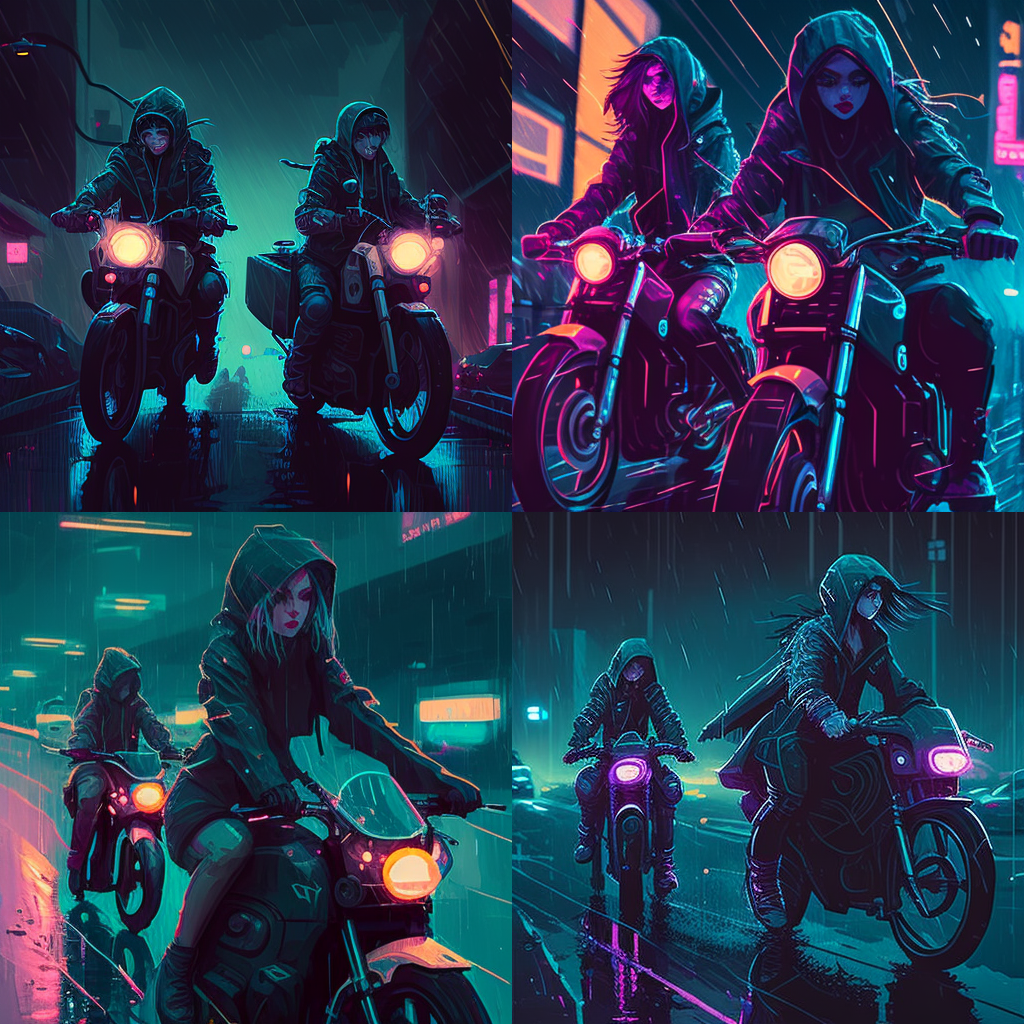 Neon Nights: A Cyberpunk Rainy Ride