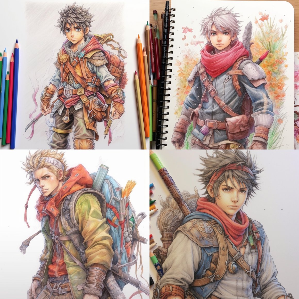Detailed Mid-Journey Manga Adventurer by Tetsuya Nomura