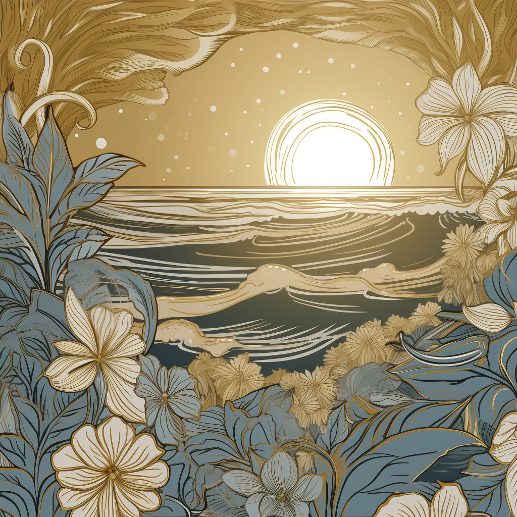 Summer Lovin' Wedding Invitation Line Art Background